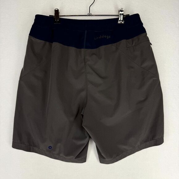 birddogs Lined Athletic Shorts Mens Gray Blue Elastic Waist Draw String Logo M - Picture 3 of 11